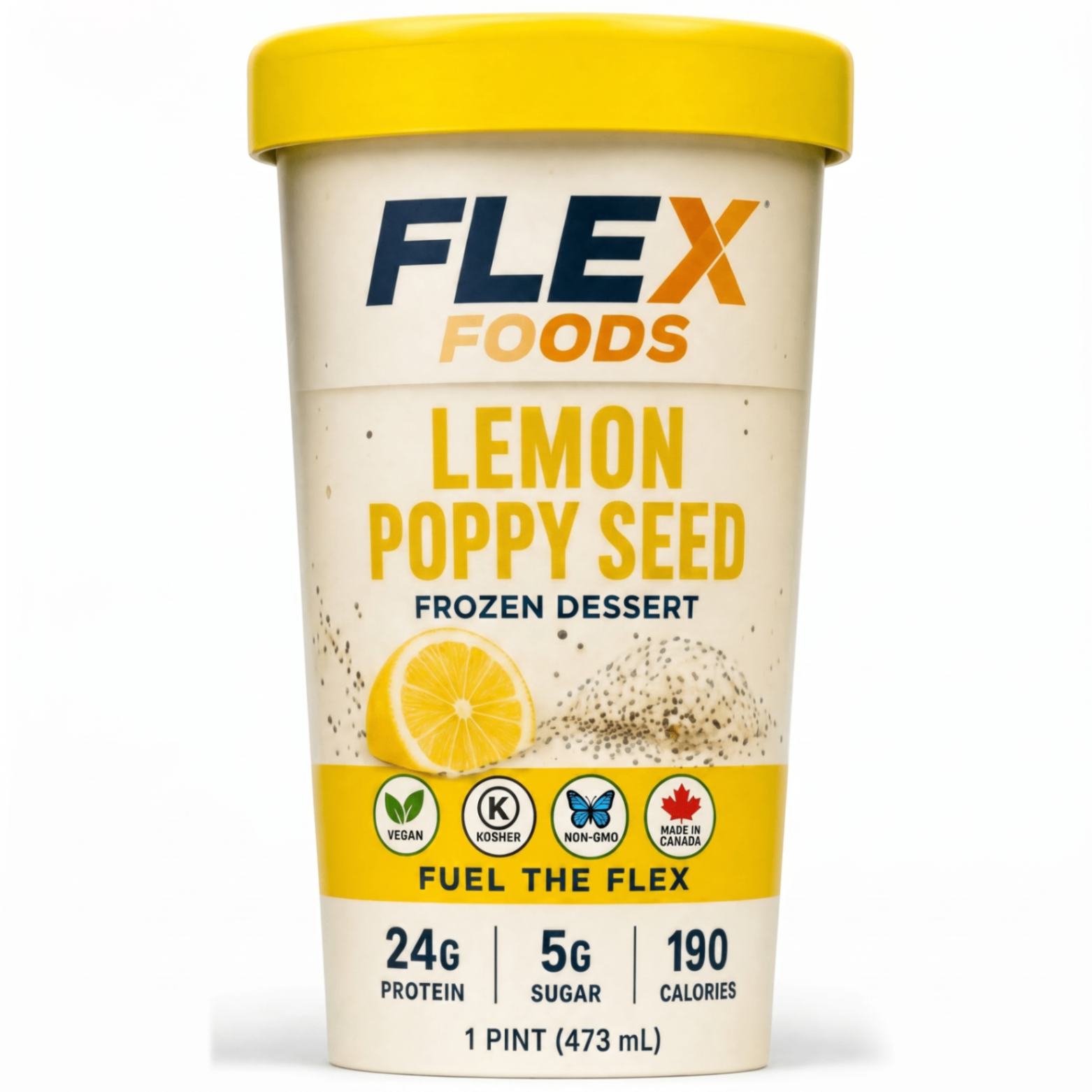Flex Frozen Dessert — Lemon Poppyseed