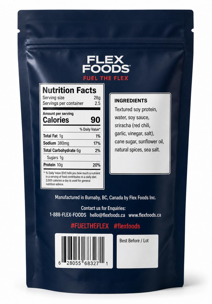 Flex Jerky — Sriracha back