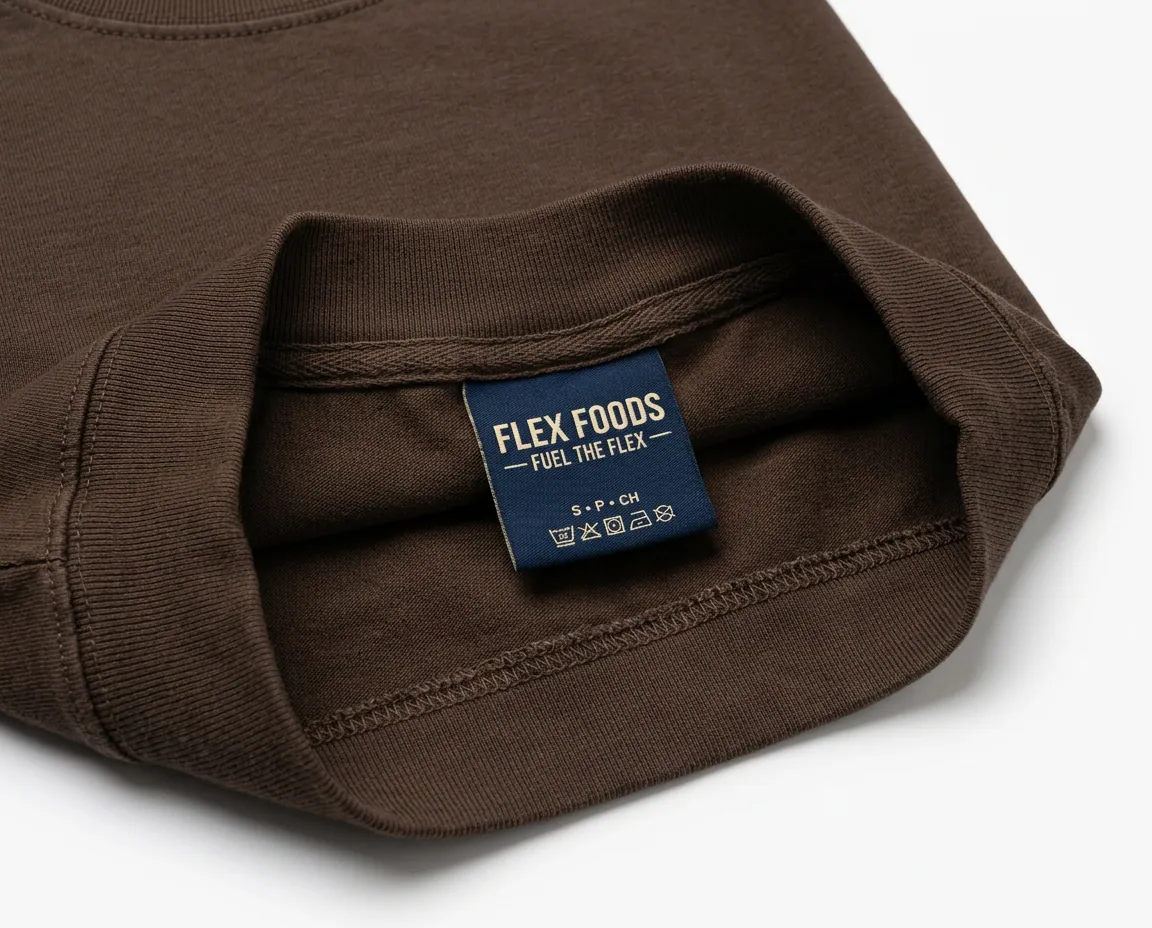 Flex Logo long sleeve crew étiquette intérieure du col