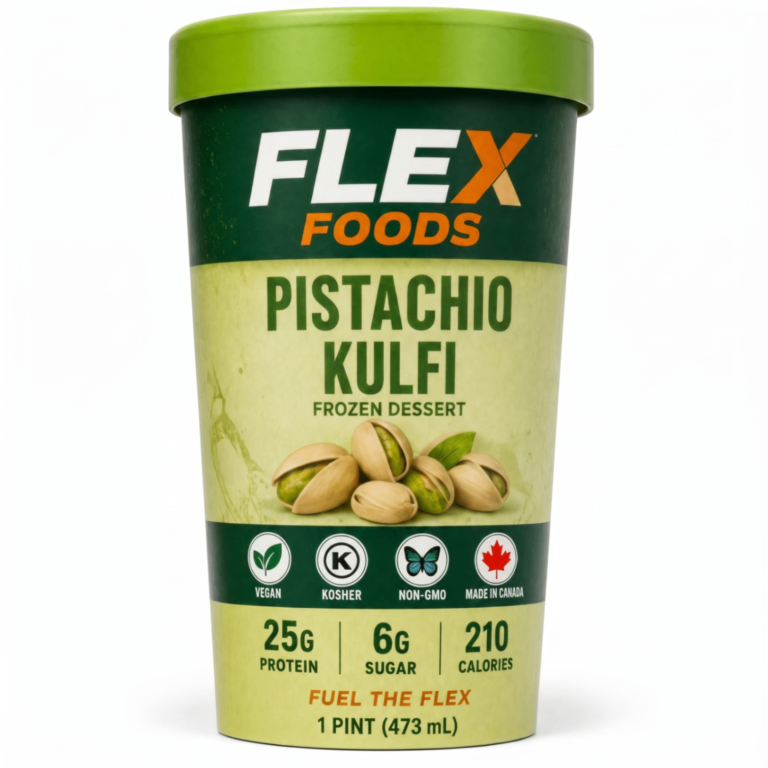 Flex Frozen Dessert — Pistachio Kulfi